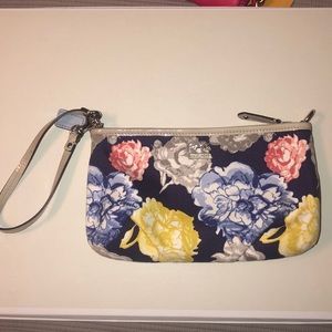 Coach wristlet : navy floral-used once!